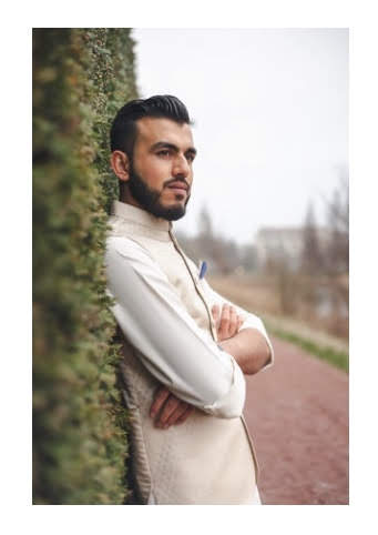 Men's Formal Cream Jamawar Vest